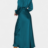 Cecila Maxi Ruha Magas Gallérral és Virágmintás Részletekkel