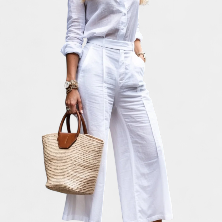 Hosszú Ujjú Ing és Capri Nadrág Szett - Sabina