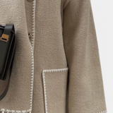 Pauline | Beépített Fröcskölt Sálas Gyapjú Kabát