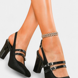 Orlanda Sátoros Magassarkú Cipő Két Pánttal és Bokapánttal