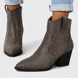 Berenice elegáns csizmák patchwork mintával és oldalsó cipzárral