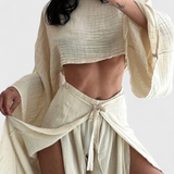 Maeva Két Részes Napi Öltözet Oldalsó Kivágással és Övvel