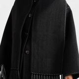 Pauline | Beépített Fröcskölt Sálas Gyapjú Kabát