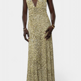 Maxi Melodija Ruha Pöttyös és Halter Dekoltázzsal