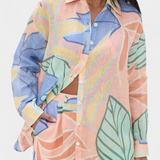 Lumina Tropu szett szabad stílusú inggel és magas derekú rövidnadrággal