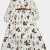 Maxi Ruha Amanda V-kivágással és Hosszú Ujjakkal