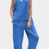 Leona ujjatlan, pamut vászon, mellény és nadrág