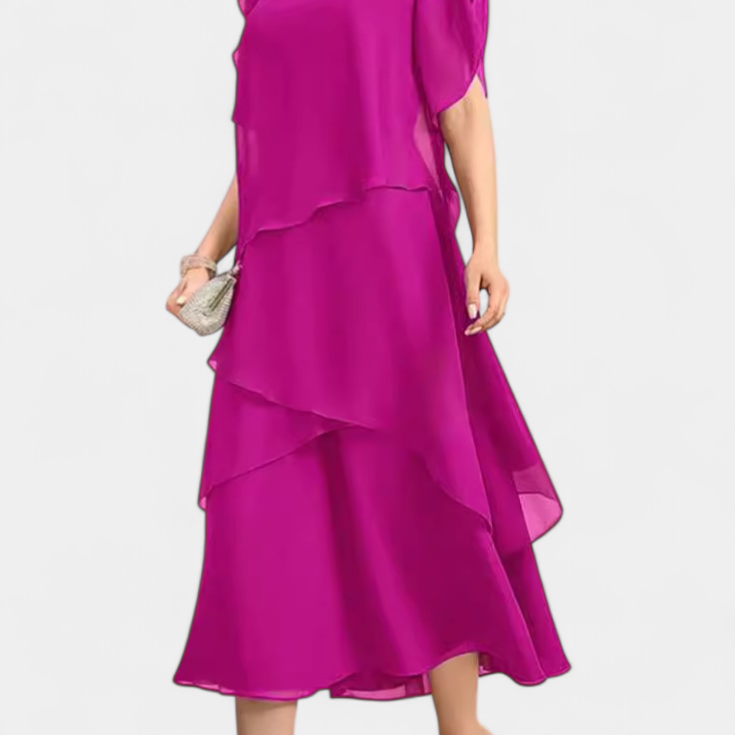 Aszimmetrikus Chiffon Ruha Cornelia Lebegő Siluettel