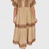 Allona Maxi Boho Ruha V-kivágással és laza szabással