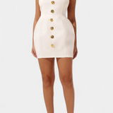 Yvonne Mini Ruha Halter Nyakkivágással és Nyitott Háttal Virágos Részletekkel