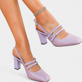 Orlanda Sátoros Magassarkú Cipő Két Pánttal és Bokapánttal