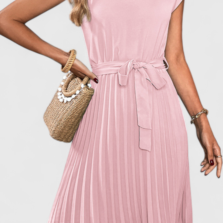 Luxie Elegáns Midi Ruha Könnyű Anyagból, Folyékony Vágással