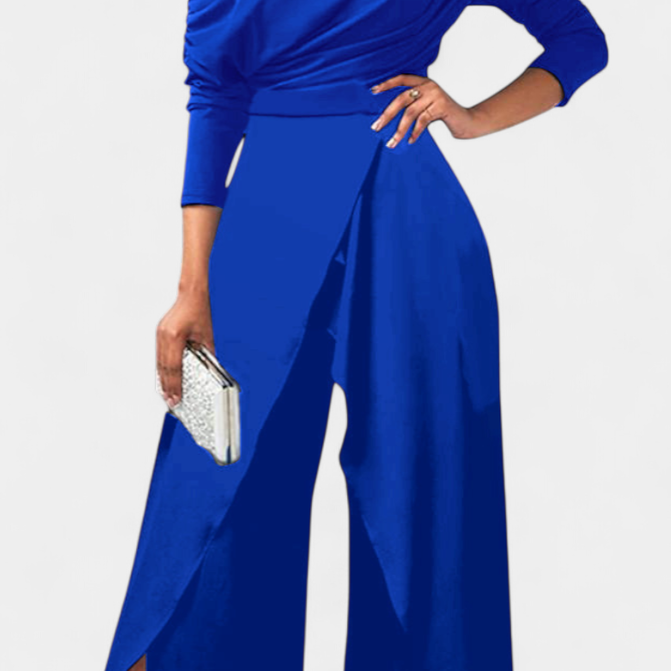 Brina Mono Színátmenetes, Váll nélküli, Széles Lábú Nadrágnyitott