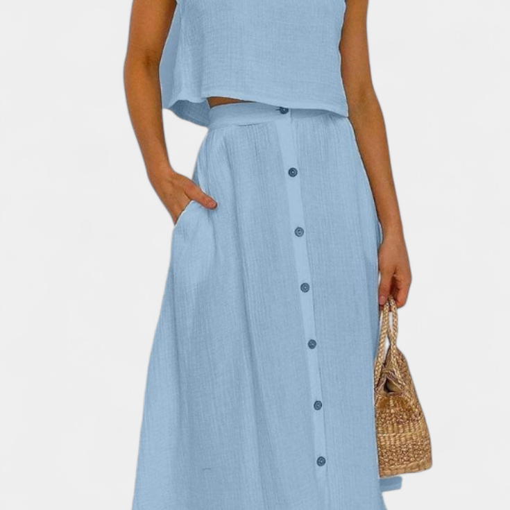 Naha Pamut Szett Elülső Gombokkal és Cipzárral