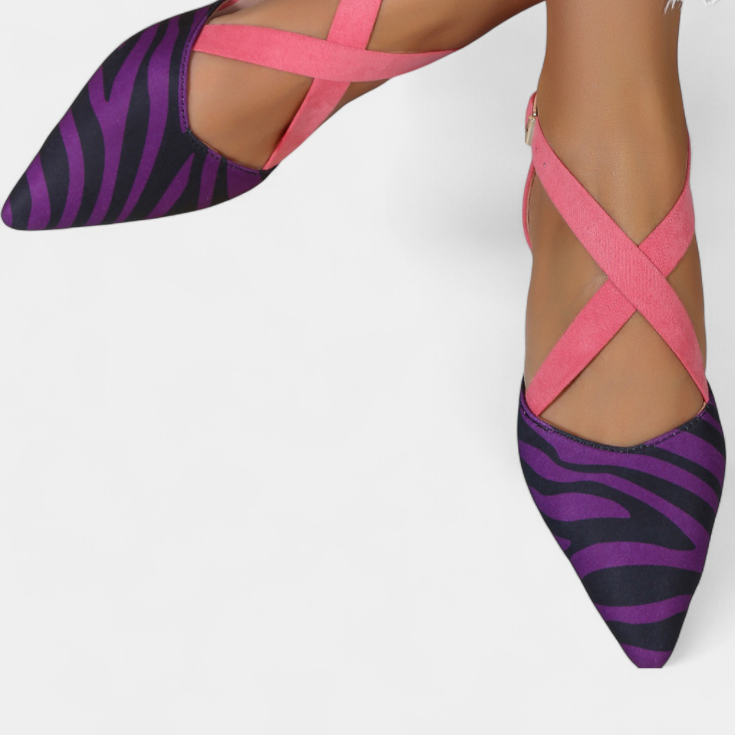 Fenna balerina zebra mintával és keresztpántokkal