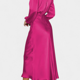 Cecila Maxi Ruha Magas Gallérral és Virágmintás Részletekkel