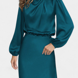 Cecila Maxi Ruha Magas Gallérral és Virágmintás Részletekkel