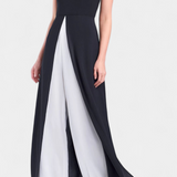 Elegáns Alicia Két Színű Ujjatlan Szett Széles Nadrággal