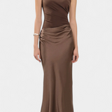 Egyvállas Velúr Hosszú Ruha