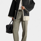 Pauline | Beépített Fröcskölt Sálas Gyapjú Kabát