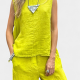 Leona ujjatlan, pamut vászon, mellény és nadrág