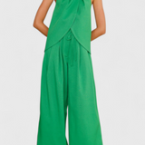 Bernadina len szett elülső nyitással és bő nadrággal