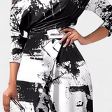 Brina Mono Színátmenetes, Váll nélküli, Széles Lábú Nadrágnyitott