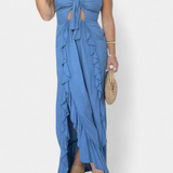 Kailani Maxi Ruha Volánokkal és Elülső Csomóval