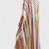 Imelda Kaftán Színes Mintákkal és Laza Kivágással