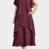 Aszimmetrikus Chiffon Ruha Cornelia Lebegő Siluettel