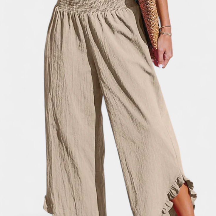 Justina Palazzo Nadrág fodrokkal és magas derékkal