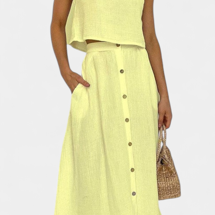 Naha Pamut Szett Elülső Gombokkal és Cipzárral