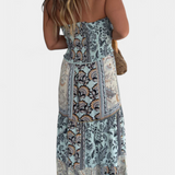 Edurne Virágmintás Ruha Szívformájú Kivágással