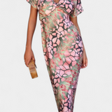 Triana Absztrakt Mintás és V-kivágású Ruha