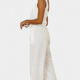 Pascuala Len Öltözet Ujjatlan Blúzzal és Laza Nadrággal