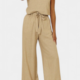 Pascuala Len Öltözet Ujjatlan Blúzzal és Laza Nadrággal