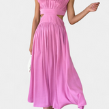 Minimalista Jocelyn Garais szett magas nyakkal és oldalsó nyitásokkal